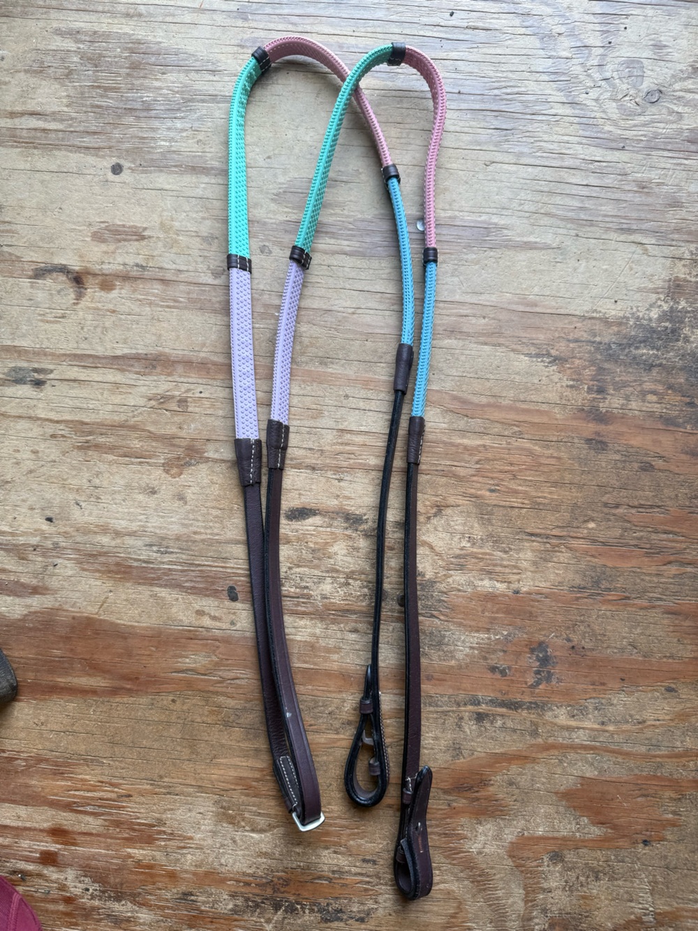 Pastel rubber pony reins